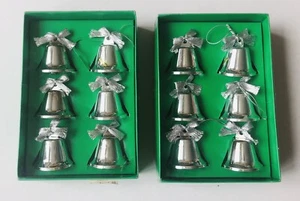 Vintage Christmas Ornaments Ringing Silver Bells Bows Clover Philadelphia Taiwan - Picture 1 of 12