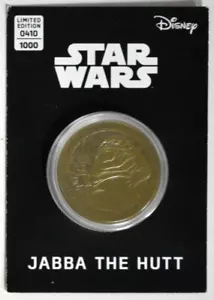 Official STAR WARS Ltd Ed 1000 18k Gold Overlay Collectible COIN : JABBA The HUT - Picture 1 of 2