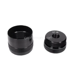 1/2"-28 Threaded Aluminum End Caps (Black) - D-Cell Replacement/Protection Set - Picture 1 of 3