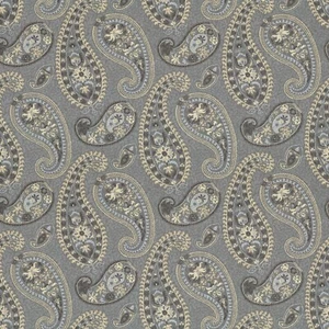 Waverly CAFTAN PAISLEY Grey MOONSTONE Upholstery Drapery Pillow Sew Fabric BTY - Picture 1 of 5