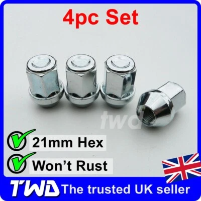 4x ALLOY WHEEL NUTS FOR NISSAN QASHQAI J10 (2006-12) 21MM SILVER STUD LUG BOLT - Image 1 of 4