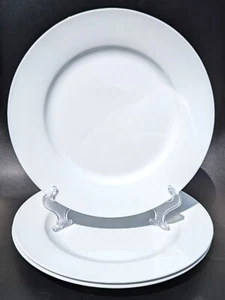 Ralph Lauren Club Porcelain Dinner Plates Solid White 11"  -- SET of 3 - Picture 1 of 6