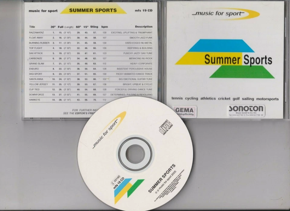 CD - music for sports   - summer sports - mfs - cd 19 - Bild 1 von 1