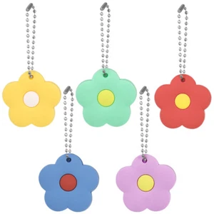 5 Pcs Small Lovely Charm Accessories Silicone Flower Shape Key Cover Caps - Picture 1 of 10