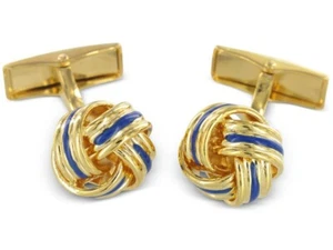 TEROON Manschettenknöpfe vergoldet Blaue Emaille - Picture 1 of 1
