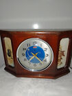Vintage Rooster Wooden Alarm Clock With Military Fighter Aircraft Animated -Rare