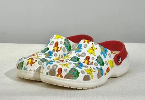 Crocs Classic Boys Clogs J 3 White Red Yellow Pokemon Breathable Shoes Logo - Picture 1 of 15