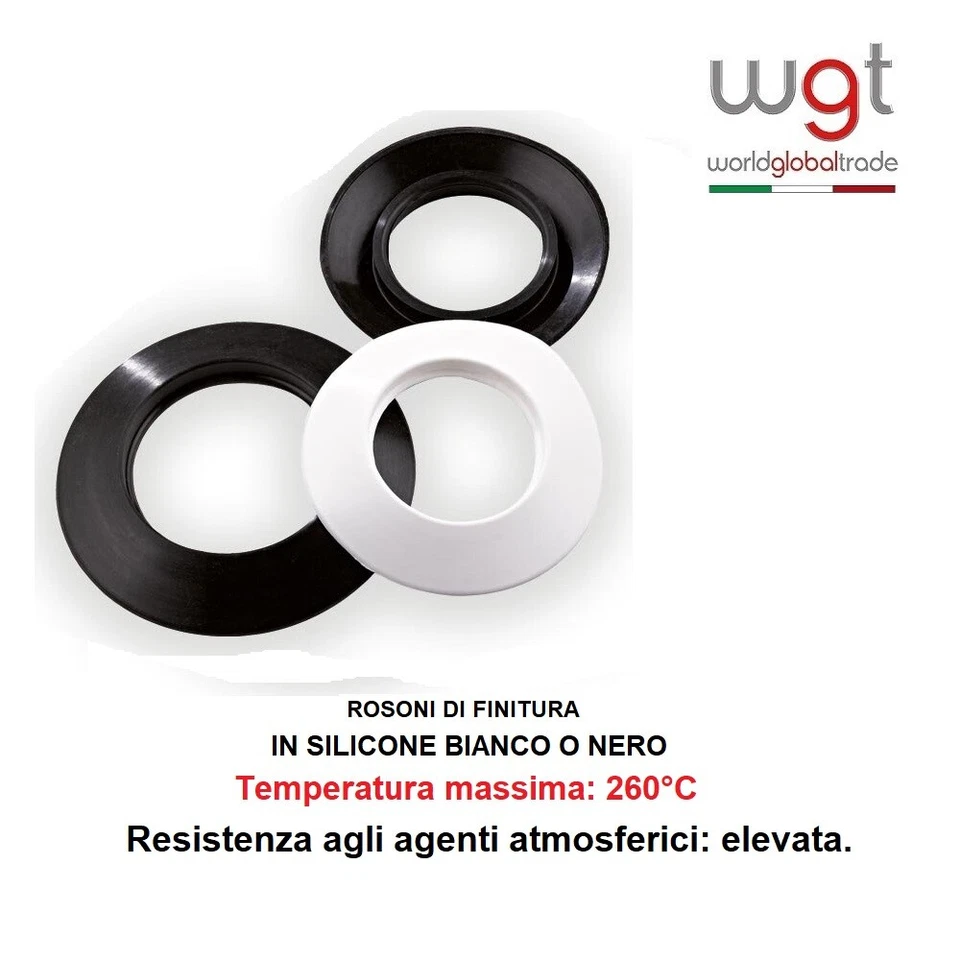 ROSONI IN SILICONE X TUBI da INTERNO O ESTERNO ALTA TEMP. 260°C  BIANCO O NERO  - Immagine 1 di 1