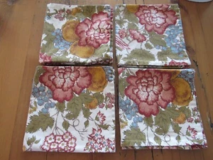 8 WAVERLY WESTOVER FABRIC NAPKINS BIRDS PHEASANT FLORALS BERRIES FRUIT - Picture 1 of 13