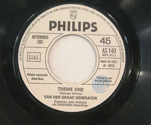 VAN DER GRAAF GENERATOR "THEME ONE" 7' Italy promo mint- - Picture 1 of 1