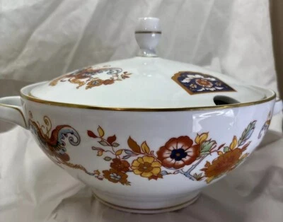 PORCELANA JWK JOSEPH KUBA BAVIERA ALEMANIA PURÉ CON TAPA NARANJA PATRÓN FLORAL Foto 1 de 4