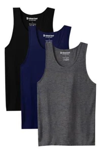 3 Pack Assorted Color Bamboo Rayon Men's Undershirts Tank Tops A-shirts - Picture 1 of 1