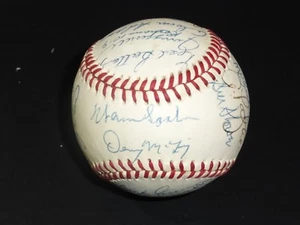 SIGNED BASEBALL 25-AUTOGRAPH WARREN SPAHN~DENNY MCCLAIN~BOB FELLER STEINER AUTO - Picture 1 of 7