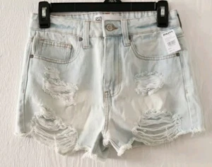 RSQ Shorts Light Wash Denim High Rise Distressed Gr. 25 Destroyed - Bild 1 von 6