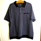 Arnold Palmer Easy Care Men's Golf Shirt Black  Purple Polyester Cotton Xl 46 48