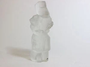 PUKEBERG HEAVY FROSTED GLASS Man and Woman UNO WESTERBERG SWEDEN 1970's - Picture 1 of 12