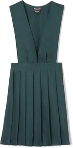 Girls Hunter Green Jumper Y9000 V-Neck Pleated French Toast Uniform size 6 to 20 - Picture 1 of 3