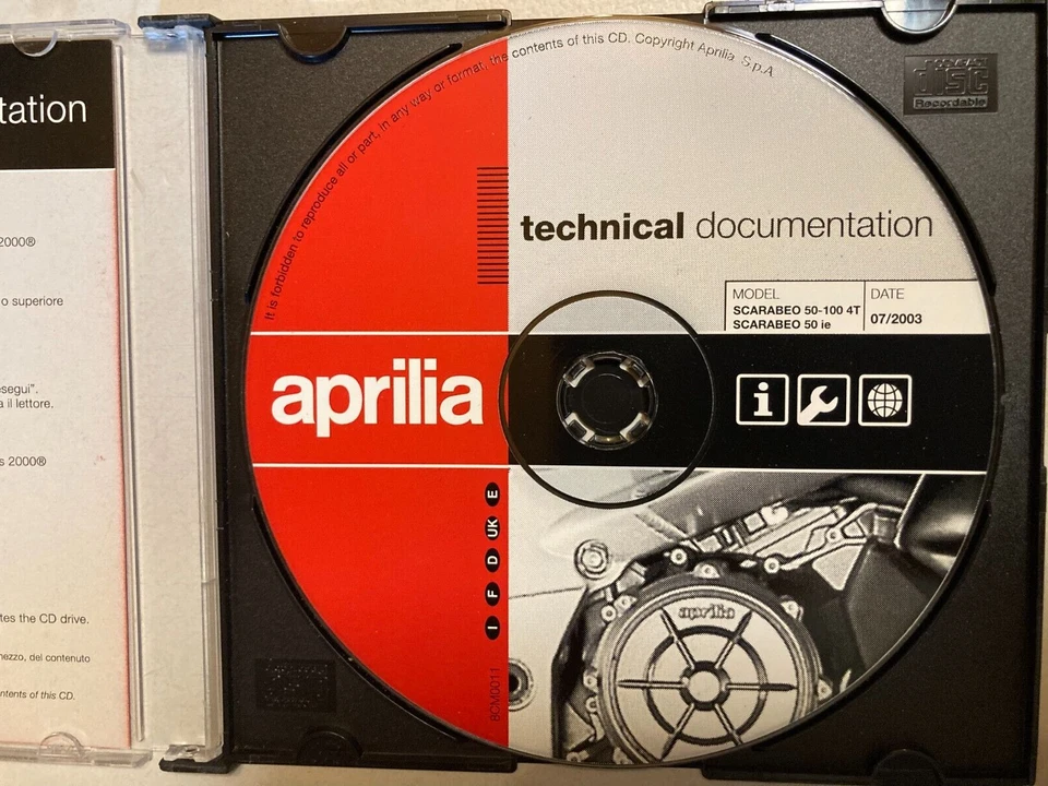 Manuale di Guida Istruzioni Manutenzione Schema Tecnica Aprilia Scarabeo 100 50 - Immagine 1 di 1