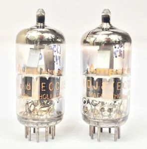 Amperex 6DJ8 Dimple O Getter Orange Label Balanced and Matched Tubes - Picture 1 of 5