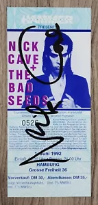 Nick Cave signiert 1992 Hamburg Deutschland Konzertticket Stub 6/1/92 Bad Seeds RAD - Bild 1 von 2