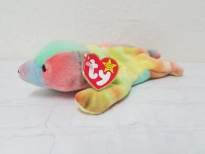 Ty Beanie Baby - Sammy the tie-dye bear - PASTEL / NEON - Picture 1 of 6
