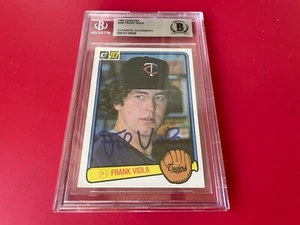 Frank Viola Twins 1983 Donruss Rookie Card Signed Auto Beckett BAS Slabbed - Picture 1 of 2