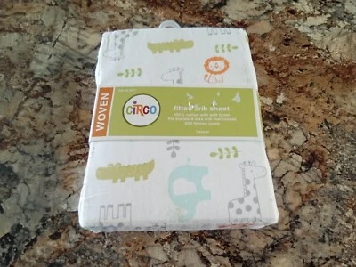 Circo Fitted Crib Sheet Neutral Safari Jungle Animals Brand New Target - Image 1 of 4