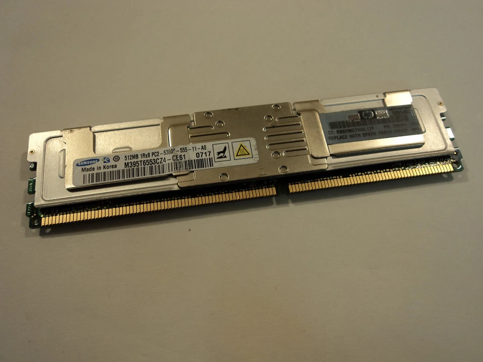 Samsung RAM 512MB 1Rx8 PC2-5300F Ddr2 667mhz M395T6553CZ4-CE61 - Image 1 of 1