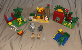 Lego Duplo #4968 Friendly Zoo Elephants Crocodile Lions Giraffe incomplete