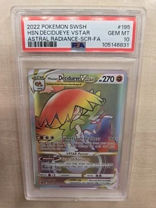 PSA 10 - Pokémon Decidueye VSTAR - Astral Radiance - 195/189 TCG Rainbow - Bild 1 von 2