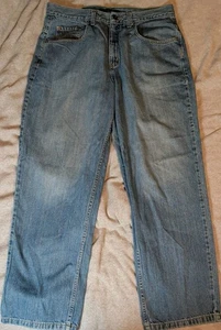 Vintage Anchor Blue Baggy Jeans Mens 36x32 Denim Skater 90s Y2K Hip Hop Wide Leg - Picture 1 of 8