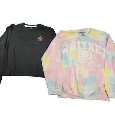2 pack Whitney Houston Pastel Tie Dye & Volcom Sweatshirts Sz S Crewneck (1062) - Image 1 of 4