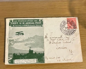 C85 GB GV First UK aerial post 1911 rare cover NO RESERVE - Picture 1 of 2