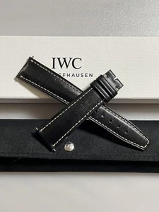 IWC Leather Belt 19mm Black Used Stylish Design with Case - Picture 1 of 7