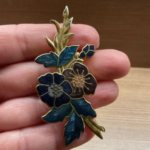 Spilla/spilla vintage firmata pesce e corona fiori   - Foto 1 di 6