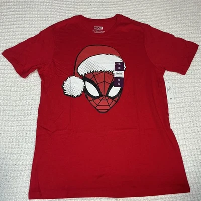 Marvel Spidey Clause shirt Boys XXL 18 Red Short Sleeve Spider-Man Christmas NEW - Image 1 of 4
