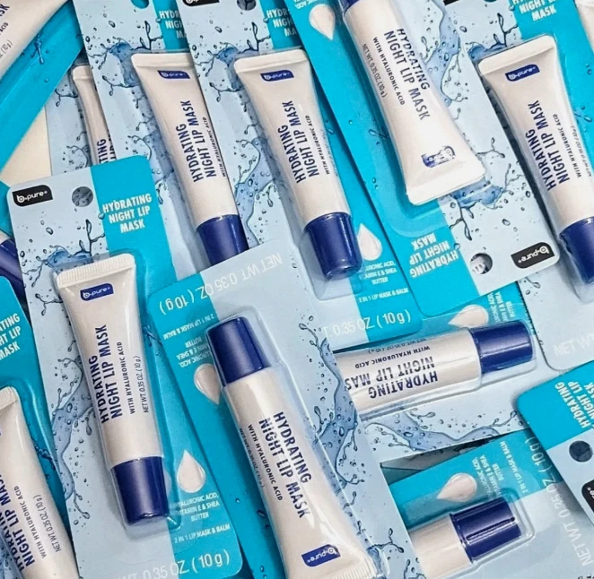 (8) Máscara labial noturna hidratante B-Pure com ácido hialurônico, vitamina E e manteiga de karité - Imagem 1 de 4