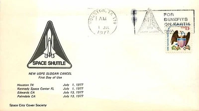 Space Cover, New USPS Slogan Cancel, Houston TX JUL 1 1977 - Image 1 of 2