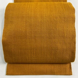 Nagoya obi 8-sun Matsuba pattern Yamabuki silk used excellent condition - Picture 1 of 5