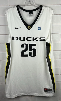 Nike Team Oregon Ducks Basketball White Jersey #25 Size Large +2 Length NCAA - Image 1 of 4
