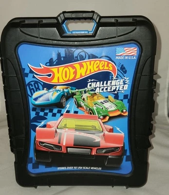 Hot Wheels Rollin “Challenge Accepted” Car Carry Case Loaded With 100+ Vehicles  - Image 1 of 4