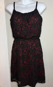 Studio Y Partykleid rot schwarz Spitze Pailletten Gr. S - Bild 1 von 4
