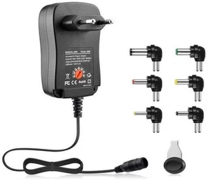 30W Universal Netzteil +6 Adapter Stecker Ladegeräte DC 5V 6V 7,5V 9V 12V 3000mA - Bild 1 von 11