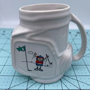 Vintage Golf Bag Shaped with Handle Coffee Mug Novelty Golfer Ceramic - Picture 1 of 10