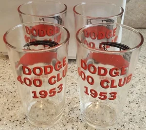 1953 Dodge 400 Club Set of 4 Car Drinking Glasses  - Picture 1 of 6
