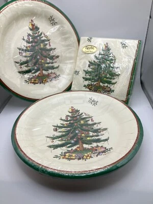 C. R. Gibson Spode Christmas Tree Pack of 16 Beverage Napkins and Paper Plates - Image 1 of 4