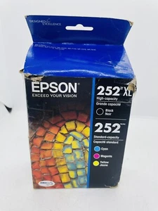 Genuine Epson 252XL Black & 252 Color Ink T252XL-BCS 4-Pack Exp 5/27- NEW - Bild 1 von 12