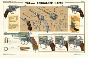Soviet Military Weapon Poster Print RUSSIAN NAGANT REVOLVER 1985 7,65MM 24x36" ^ - Picture 1 of 1