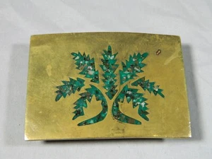 Fibbia per cintura astratta vintage Messico turchese chip retrò sud-ovest - Foto 1 di 4
