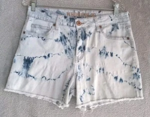 Hydraulic High Rise Women's Size 14 Light Blue Tie Dye Denim Shorts - Picture 1 of 8